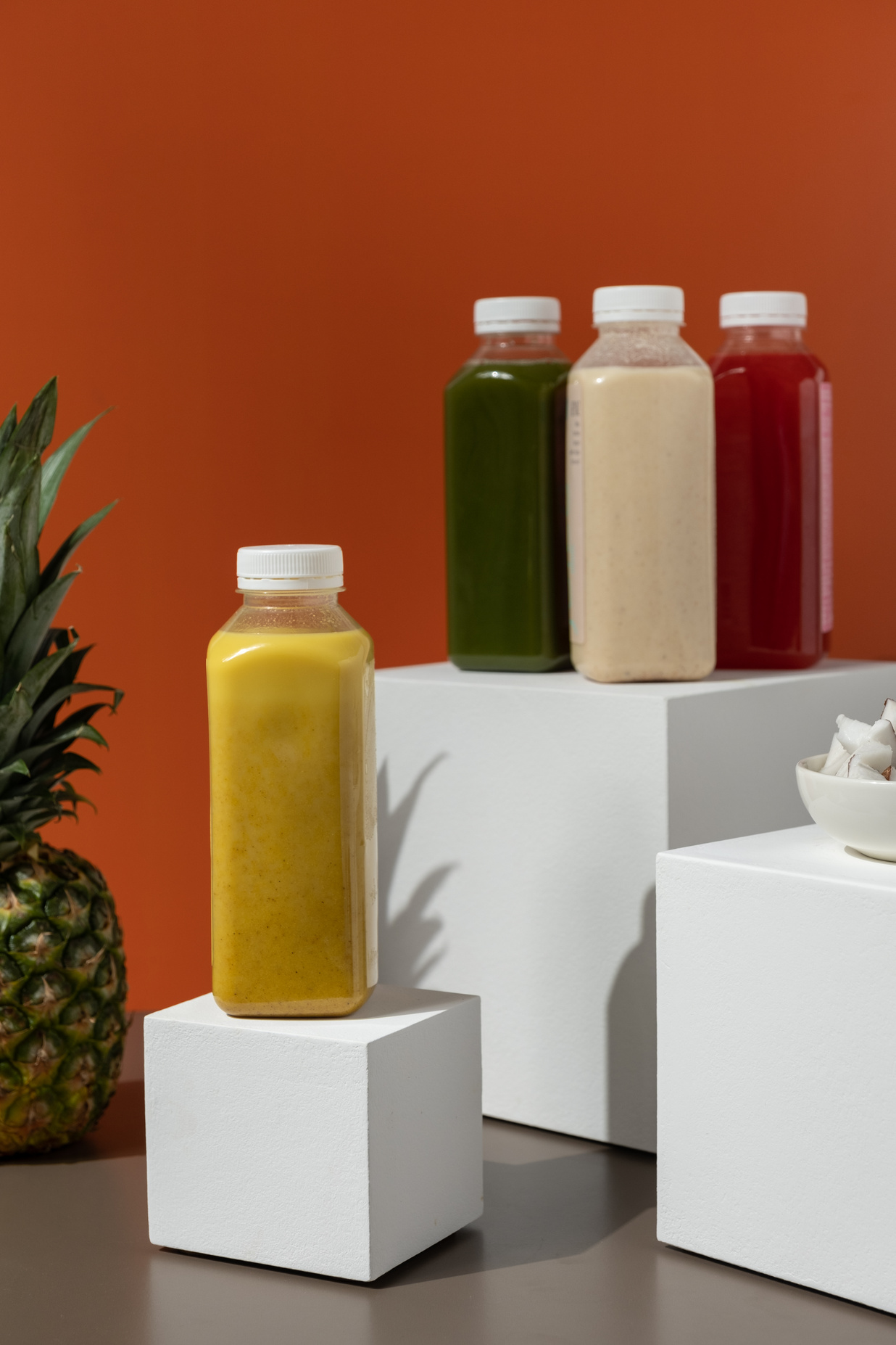 Bottles of Fruit Juices